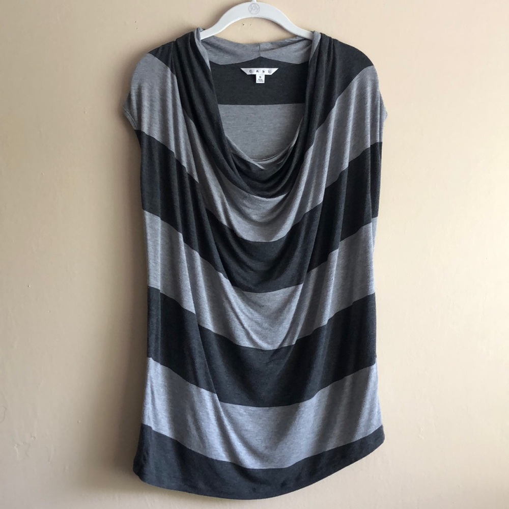 Cabi Style 620 Charcoal and Gray Stripes Small